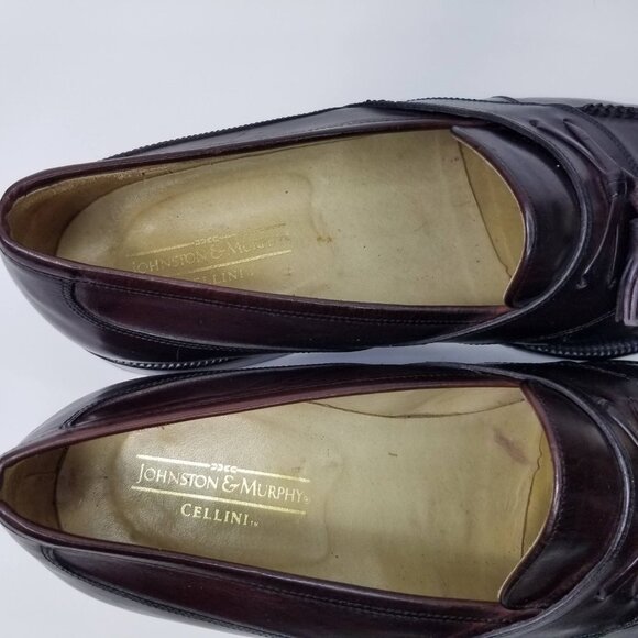 Johnston & Murphy Cellini Italy Tassel Dress Shoes Brown Burgundy size 10.5 M main image 9